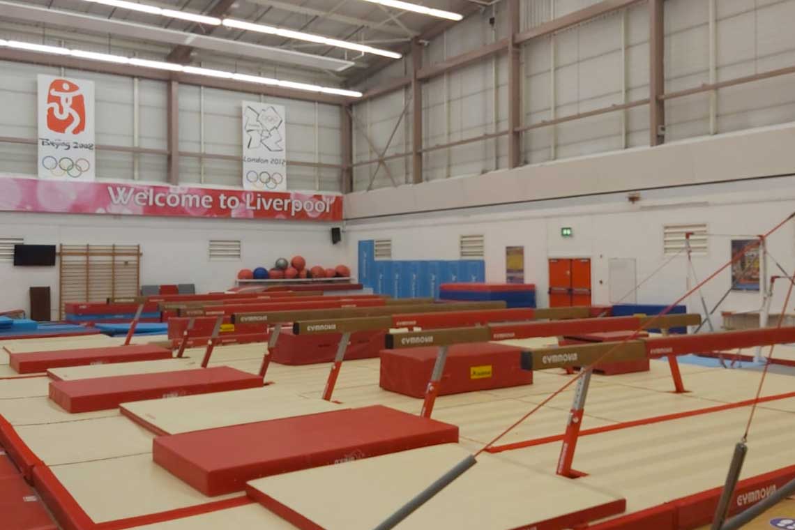 Beams in large Gymnastics Hall